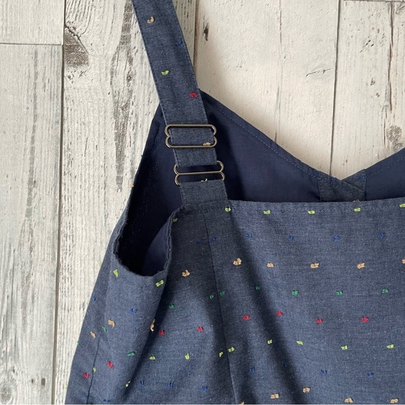 ModCloth Flirtation Bustier Cotton Rainbow Speckle Denim Top size Large - Picture 3 of 8